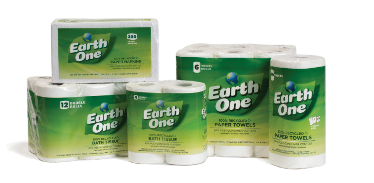 Earth One Famioy of 100% recycled products